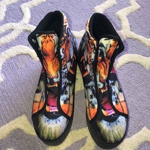 Tiger Printed chunky heeled shoe